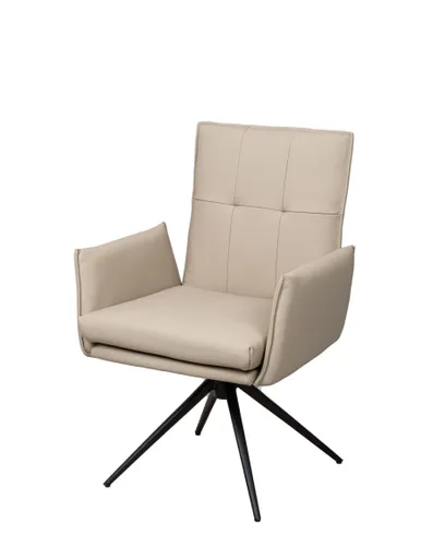 Armlehnstuhl MARCELLA - drehbar, Leder, Latte