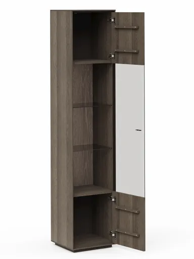 Vitrine Saratoga - rechts, Buche massiv, silbergrau geölt