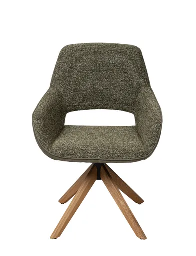 Armlehnstuhl MARIETTA - drehbar, Stoff, Grün