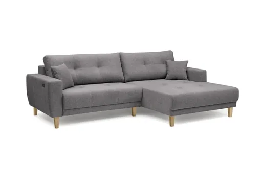Ecksofa - 3-Sitzer, Ecke rechts inkl. elektrische Sitztiefenverstellung, Stoff, Anthrazit