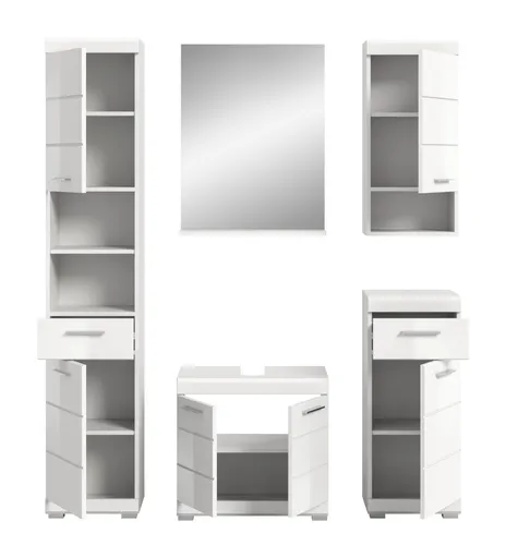 Badblock - 5-teilig, Weiß, Weiß Hochglanz