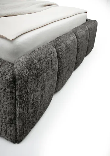 Bettgestell SANDRIN R- Liegefläche ca. 140x200 cm, Stoff, Grau, inkl Latterost und Stauraum