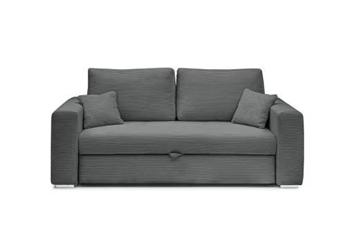Sofa JORDEN 2 - 2-Sitzer inkl. Schlafftunktion mit Bettkasten, Stoff, Grau
