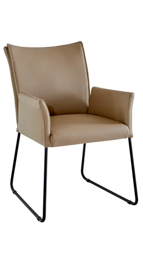 Armlehnstuhl Florea - Leder, Kitt