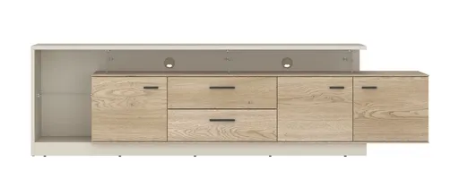 TV-Lowboard - B ca. 236 cm, Cremona Eiche Torro Nachbildung, Kaschmir