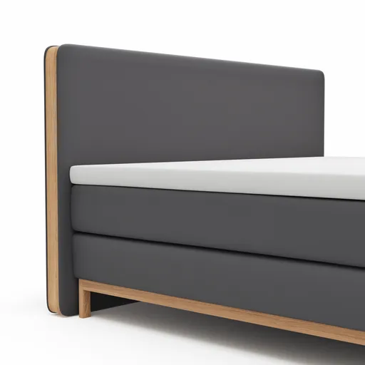 Boxspringbett Odense - Liegefläche ca. 180x200 cm, Stoff, Anthrazit
