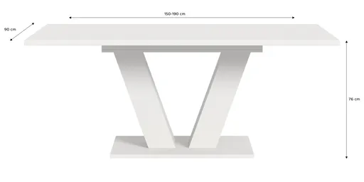 Esstisch - ausziehbar, LB ca. 150x90 cm, Weiß