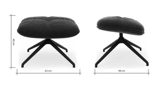 Hocker Unn - Stoff, Indigo