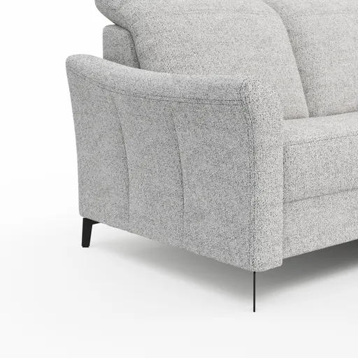 Ecksofa Canterbury - 2,5-Sitzer mit Longchair rechts, Stoff, Offwhite