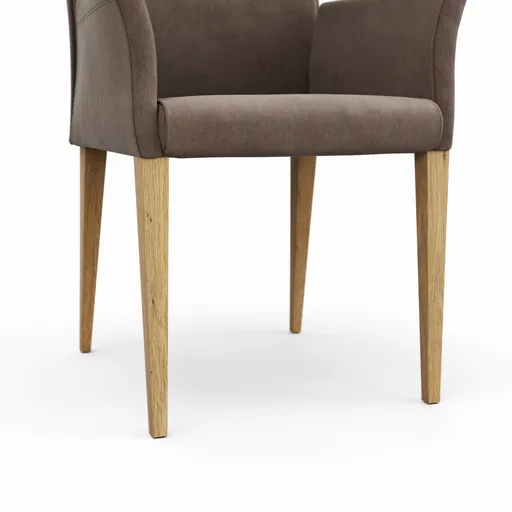 Armlehnstuhl Florea - Stoff, Dunkelbraun