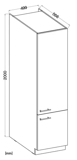 Vorratschrank- B ca. 50 cm, Eiche Dekor, Kaschmir, Matt