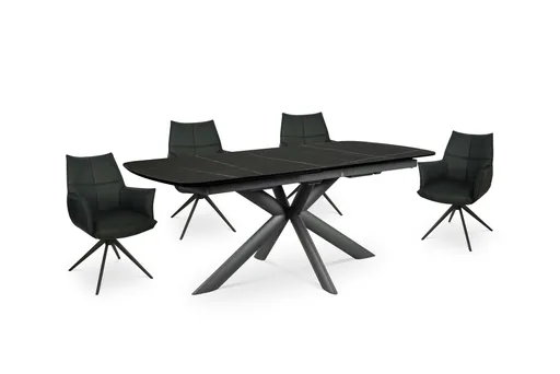 Esstisch MAXIE - ausziehbar, LB ca. 190x98 cm, Glaskeramik, Anthrazit Struktur