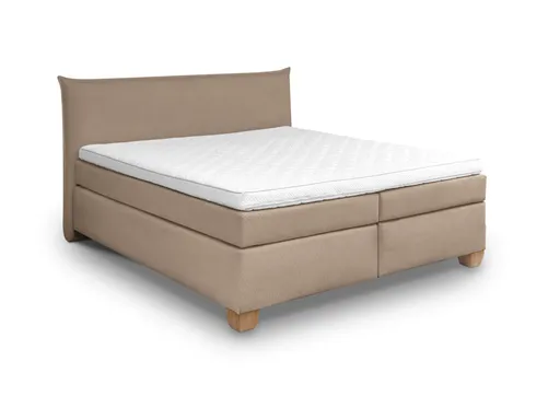  Boxspringbett HADAI- Liegefläche ca. 180x200 cm, Stoff, Hellbraun, TFK H2/TFK H3