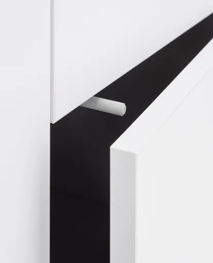 Lowboard - B ca. 169 cm, Weiß, Asteiche, Schwarz