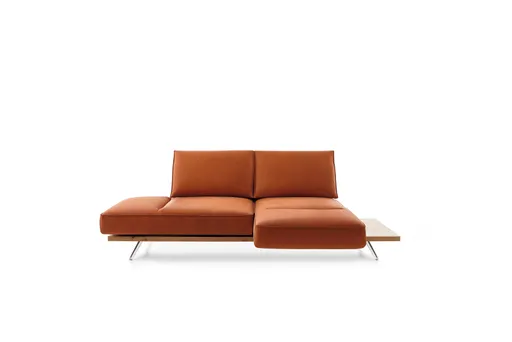 Sofa - 2,5-Sitzer, Rückenlehne/Armlehne verstellbar (manuell), Leder, Rost