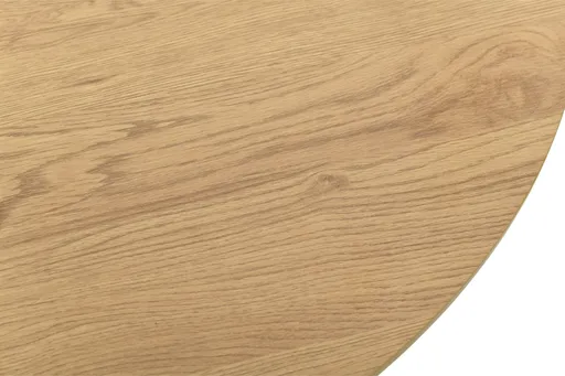 Esstisch - Ø/H ca. 100x75 cm, Eiche Optik, Schweizer Kante, Schwarz