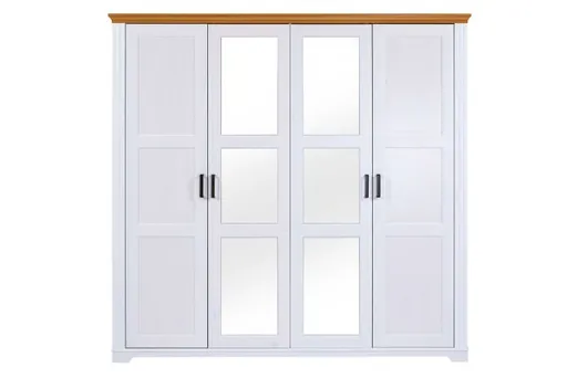 Drehtürenschrank - B ca. 215 cm, Weiß, Oak Colori