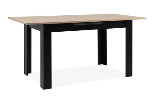 Esstisch - ausziehbar, LB ca. 125x80 cm, Artisan Eiche Nachbildung, Schwarz