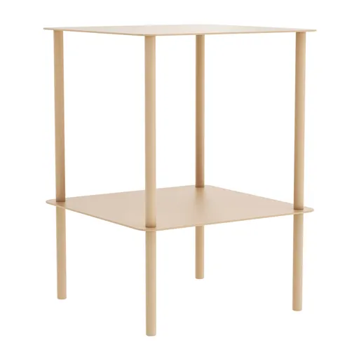 Beistelltisch Dagny - BHT ca. 40x55x40 cm, Quadratisch, Metall, Beige