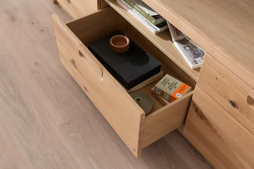 Wohnwand - Eiche Nachbildung, Eiche massiv geölt