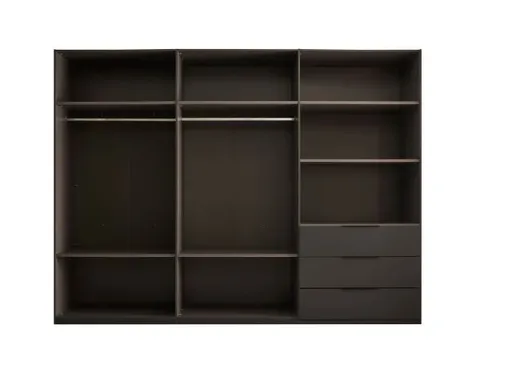 Drehtürenschrank- Graphit, Helgrau