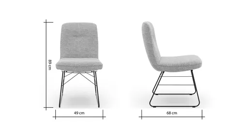 Stuhl Kamari - Stoff, Graubeige