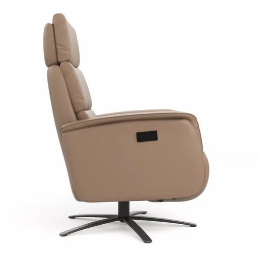 Relaxsessel Amila - Größe M, inkl. 2-motorischer Relaxfunktion und Kopfteilverstellung, Leder, Rauchbraun