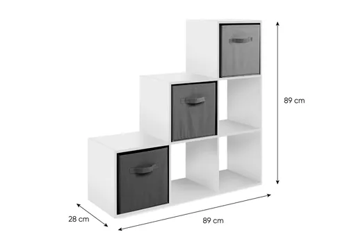 Raumteiler - inkl. Stoffboxen, B ca. 89 cm, Weiß, Grau