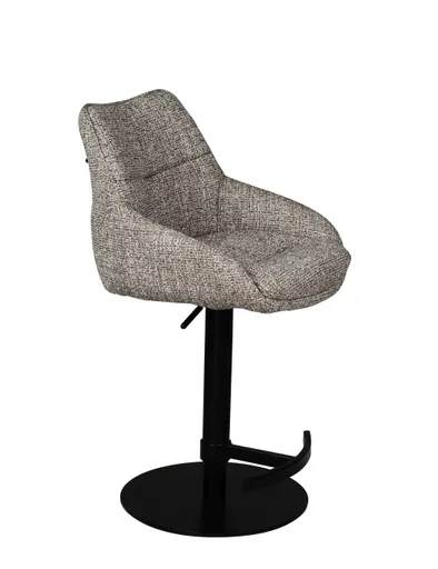 Barhocker MATTEA - drehbar, höhenverstellbar, Stoff, Braun