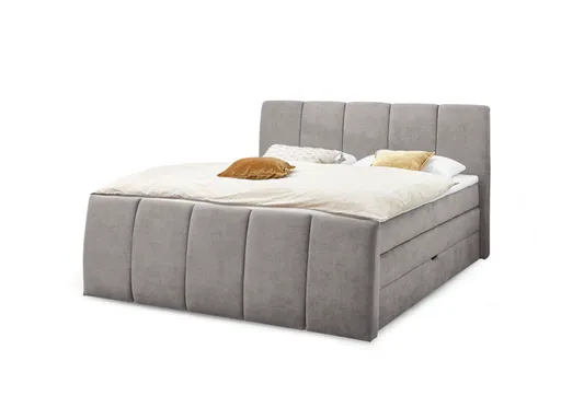 Boxspringbett- Liegefläche ca. 180x200 cm, Stoff, Sand