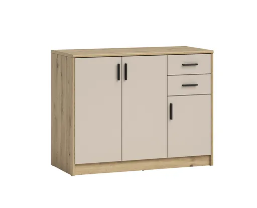 Kommode - B ca. 109 cm, Artisan Eiche Nachbildung, Kaschmir
