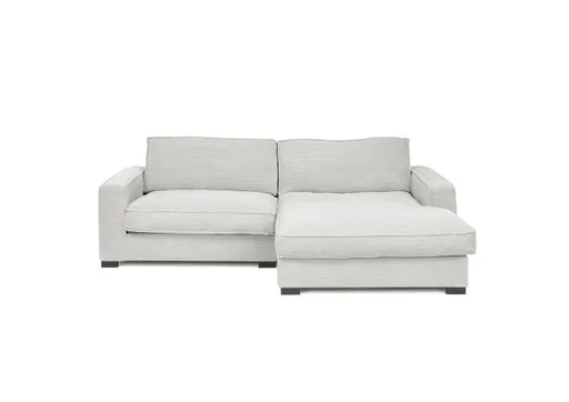 Ecksofa - 2-Sitzer, Ecke rechts, Stoff, Hellgrau