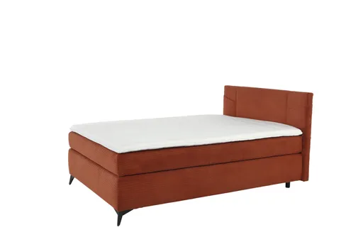 Boxspringbett JODIE- Ligefläche ca. 140x200 cm, Stoff, Rostrot