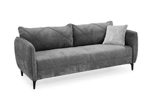 Sofa JERINA- 3-Sitzer, Stoff, Grau