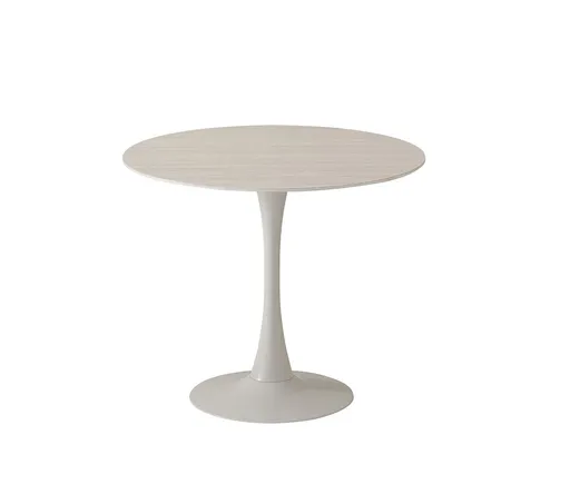 Esstisch - Ø/H ca. 90x75 cm, Travertinoptik, Beige