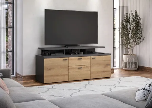 TV-Lowboard - B ca. 151 cm, Matera, Eiche Coast Evoke Nachbildung
