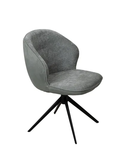 Stuhl MERRITH - drehbar, Stoff, Graublau