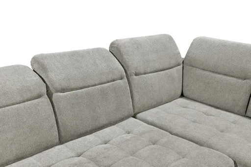 Ecksofa - 2-Sitzer, Ecke rechts inkl. Funktionen, Stoff, Taupe