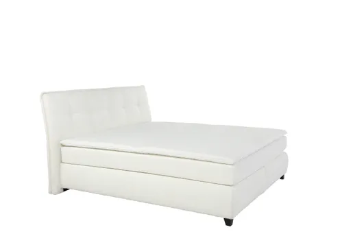Boxspringbett JANKA MIX- Liegefläche ca. 180x200 cm, Stoff Weiss