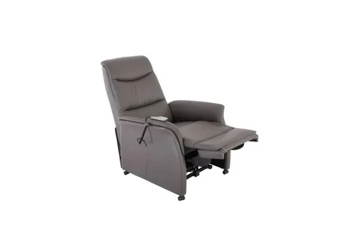 TV-Sessel MARIK - Relaxfunktion, Kopfteil verstellbar, Leder, Dunkelgrau