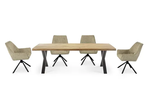 Armlehnstuhl MARESA - drehbar, Stoff, Braun