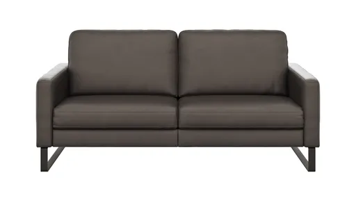 Sofa Enna - 3-Sitzer, Armlehne A, Leder, Schwarz, Kufe, Schwarz