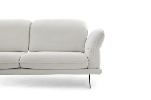 Ecksofa - Longchair links mit Sofa 2-Sitzer, Sitztiefe verstellbar, Stoff, Snow