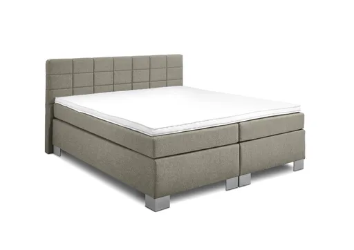 Boxspringbett HAIKOS- Liegefläche ca. 180x200 cm, Stoff, Hellbraun,  Bonell/Bonell