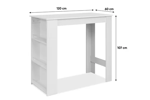 Bartisch - LB ca. 120x60 cm, Weiß
