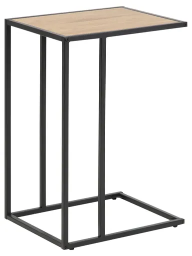 Lap-Top-Tisch - Wildeiche Nachbildung, Metall schwarz