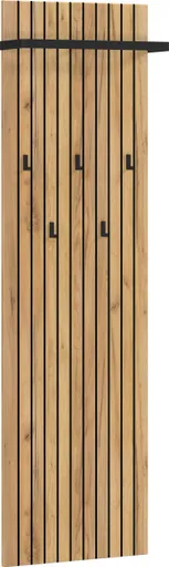 Garderobenpaneel - B ca. 46 cm, Navarra Eiche Nachbildung, Schwarz