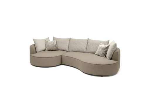 Ecksofa - Ecke links, 2-Sitzer, Stoff, Braun