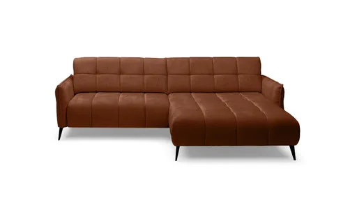 Ecksofa WALI MINI - 2-Sitzer, Ecke rechts inkl. Relaxfunktion, Stoff, Terracotta