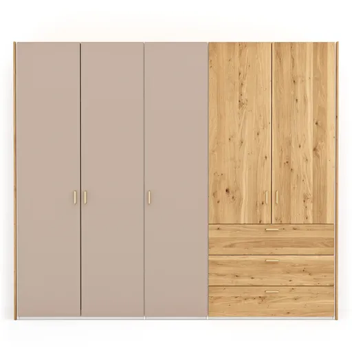 Drehtürenschrank Colorado - B. ca. 257cm, Nougat / Eiche furniert